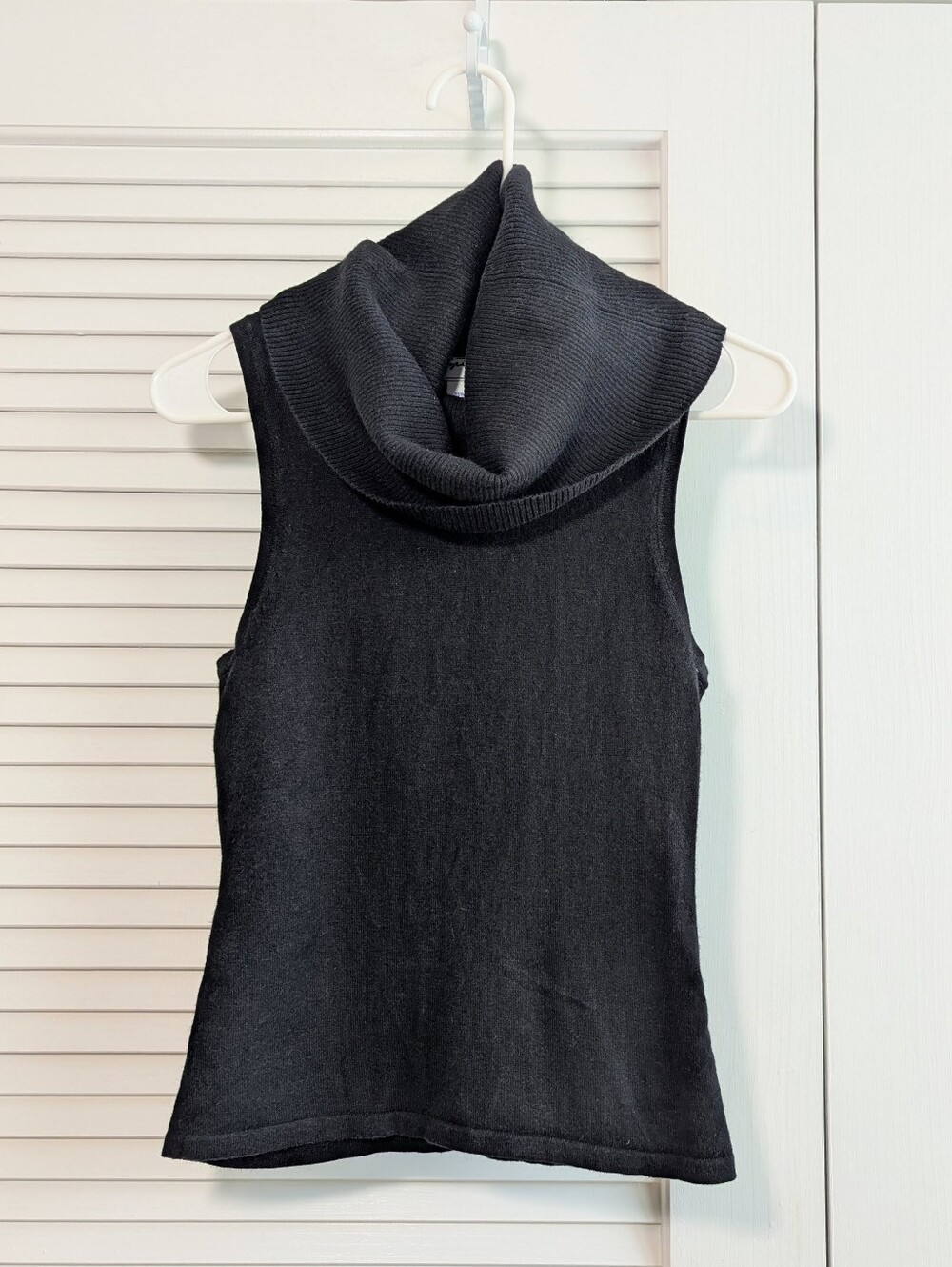 Express Life Black Ramie Blend Sleeveless Cowl Neck Sweater Top Medium